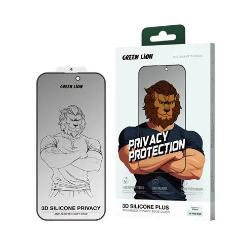 Green Lion 3D Silicone Plus Advanced Privacy Edge Glass 16 pro Max