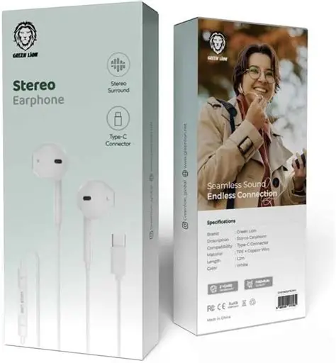 Green Lion Metal Earphone 1.2M 3.5mm Audio Jack
