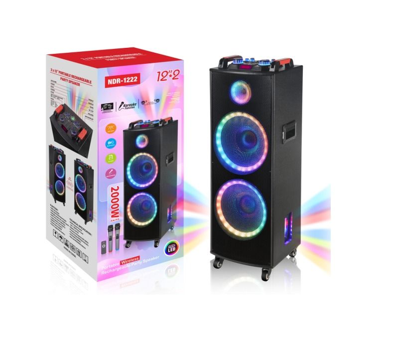 Speaker 12 Inch 2000W NDR-1222 Portable Wireless LED