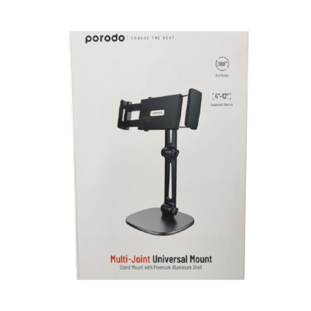Porodo Multi-joint Aluminum Desk Mount Adjustable Clamp / Phone & Tablet