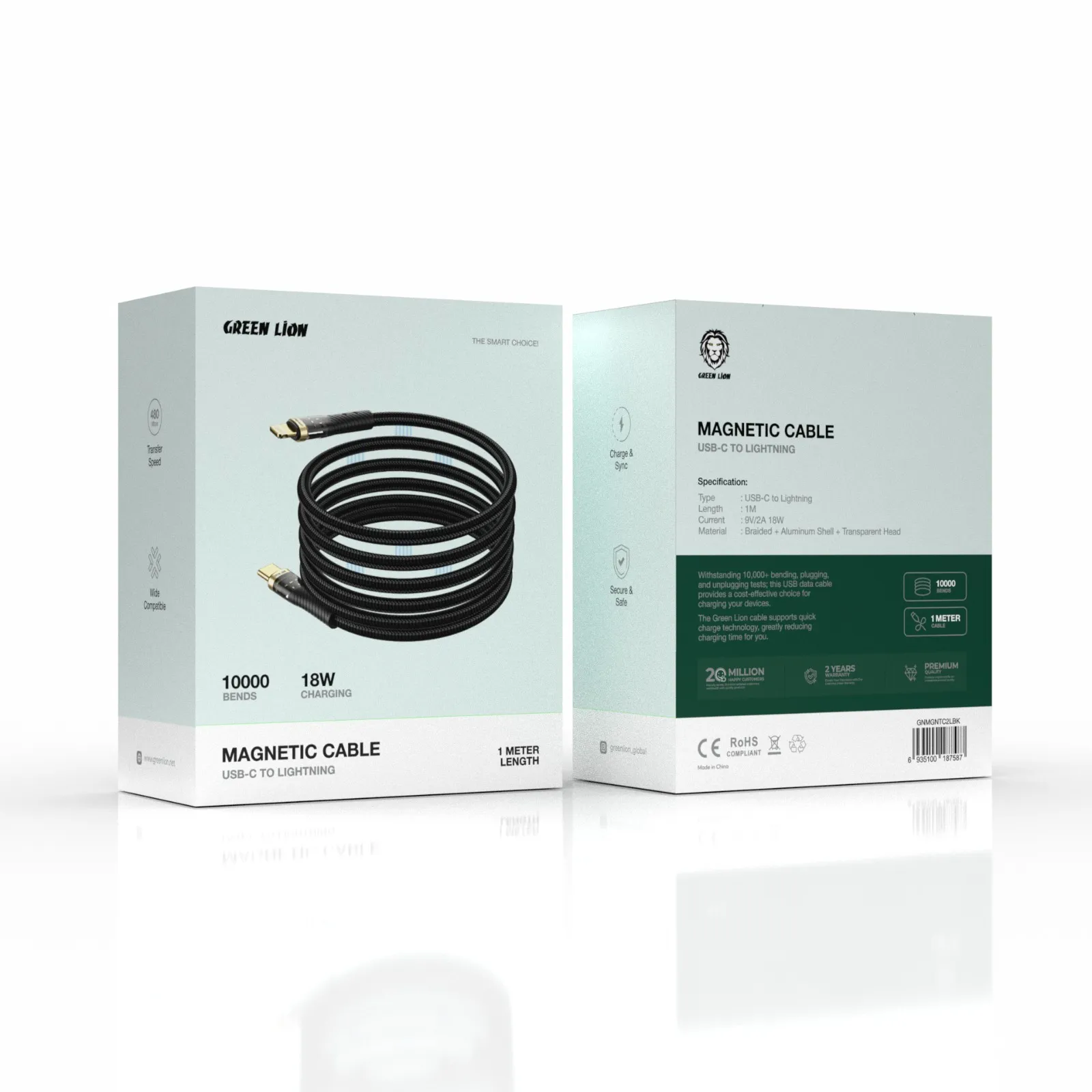 Green Lion Magnetic Cable type-C TO Lightning 1M