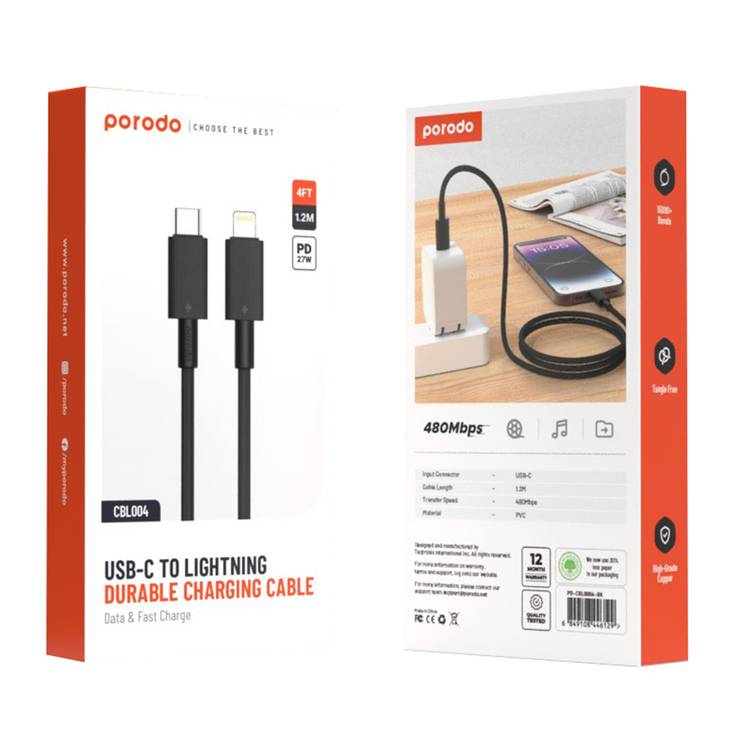 Porodo Cbl010 Usb-c to Lightning 1.2M