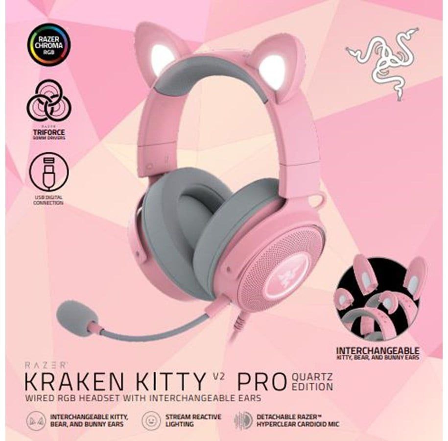 Razer Kraken Kitty V2 Pro Wired RGB Headset With Interchangeable Ears