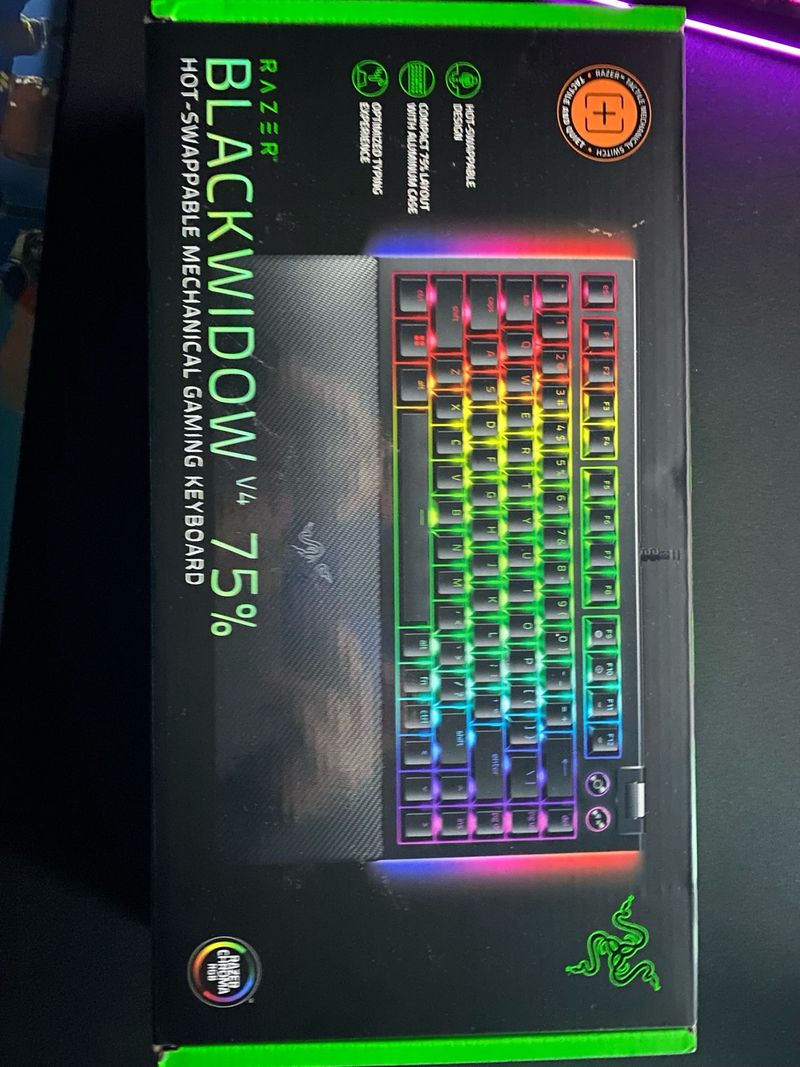 Razer Black Widow V4 75% Hot-Swappable Mechanical Gaming KeyBoard