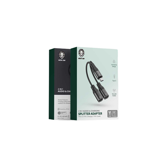 Green Lion 2 in 1 Audio & Charger Type C to Type C