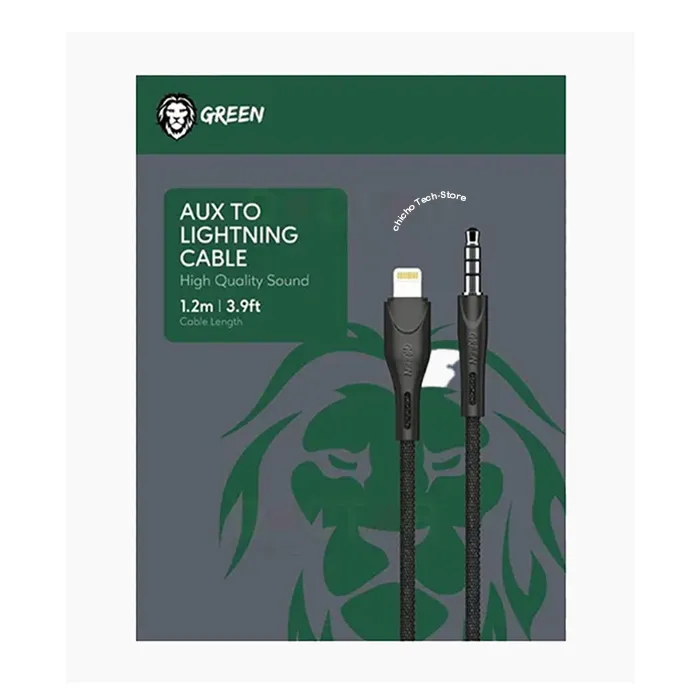 Green Lion AUX 3.5 to Lightning Cable 1.2M 2.4A
