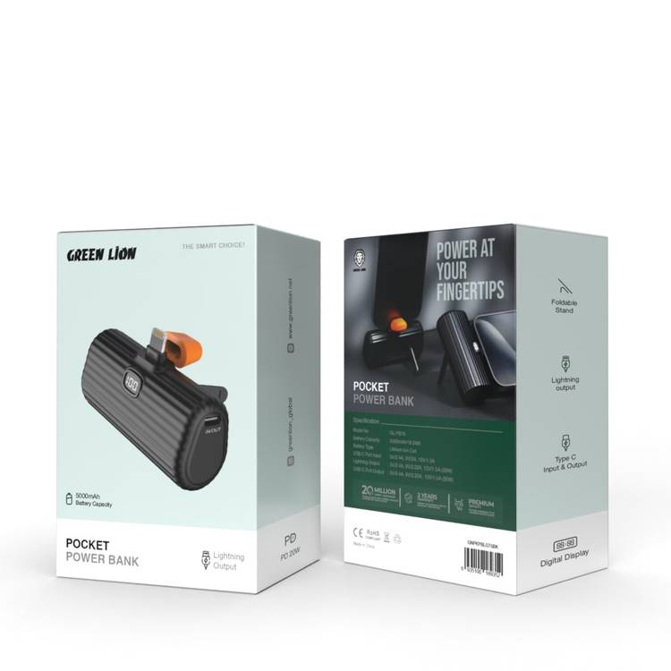 Green Lion Pocket Power Bank Lightning