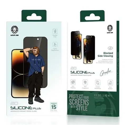 Green Lion 3D Silicone Plus Privacy IPhone 15 Pro Screen Protector