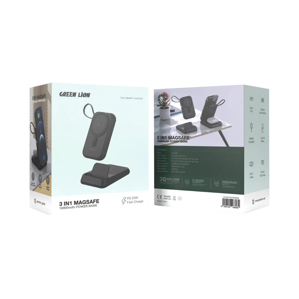 Green Lion 3 in 1 MagSafe Power Bank
