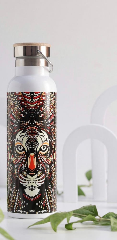 Green Lion Pattern Bottle 