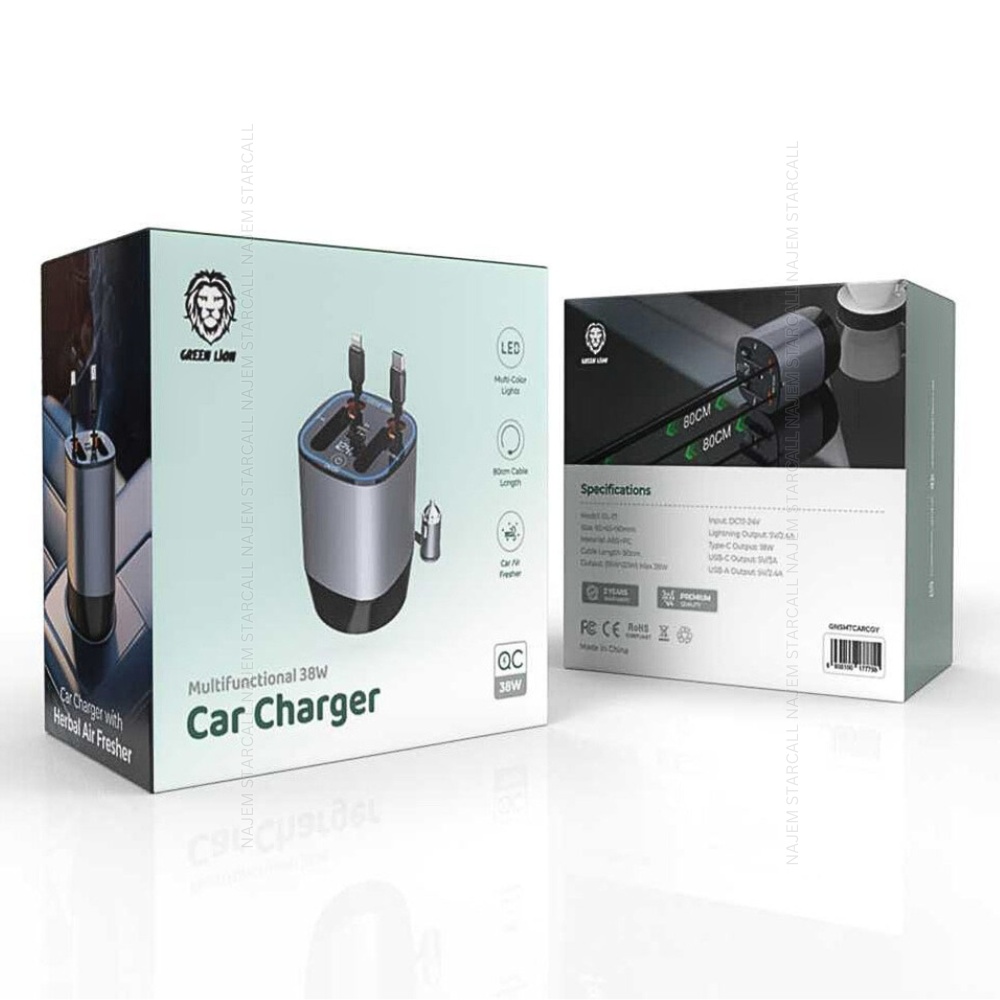 Green Lion Multifunctional Car Charger 38W