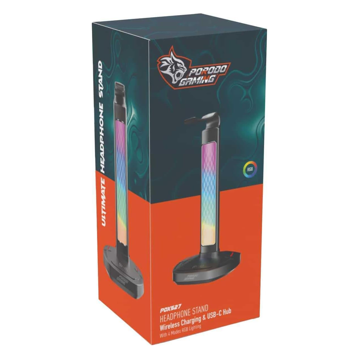 Porodo Headphone Stand Wireless Charging & USB-C Hub PDX527