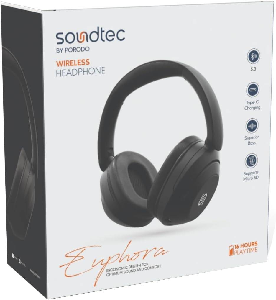 Porodo Soundtec Wireless Headphone Euphora