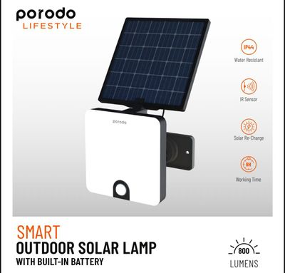 Porodo Lifestyle Smart Outdoor Solar Lamp 800 Lumens