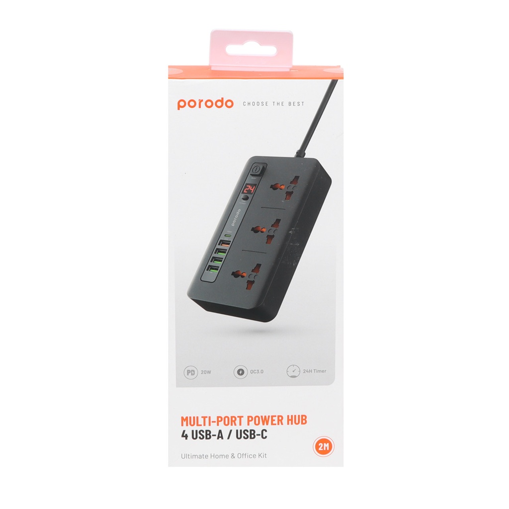 Porodo Multi-Port Power Hub 4 USB-A / USB-C