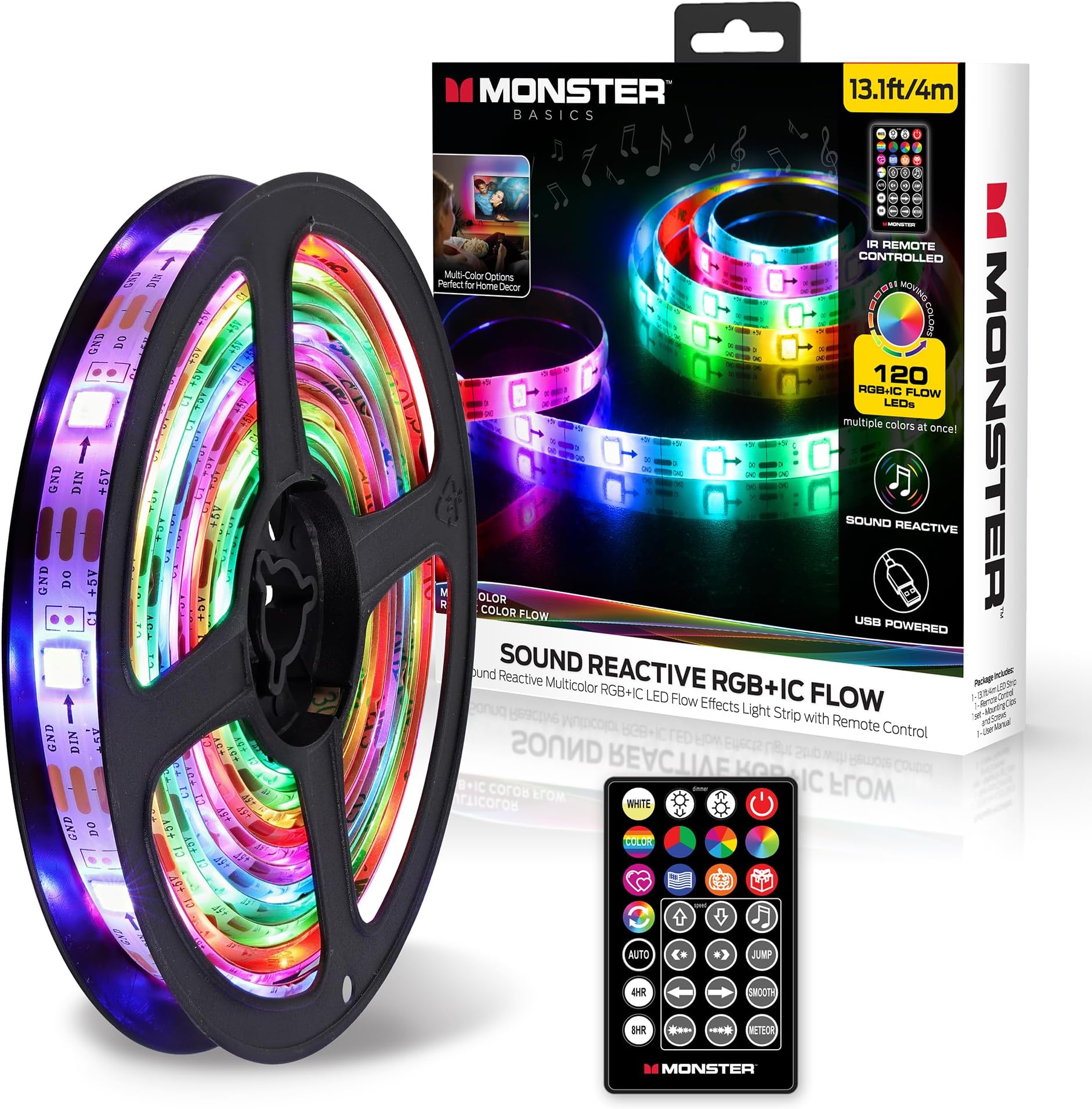 Porodo RGB Light Strip Sound Reactive Lighting