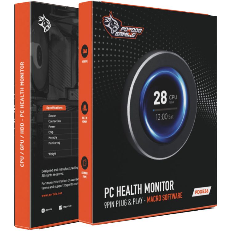 Porodo PC Health Monitor 9Pin Plus & Play PDX536