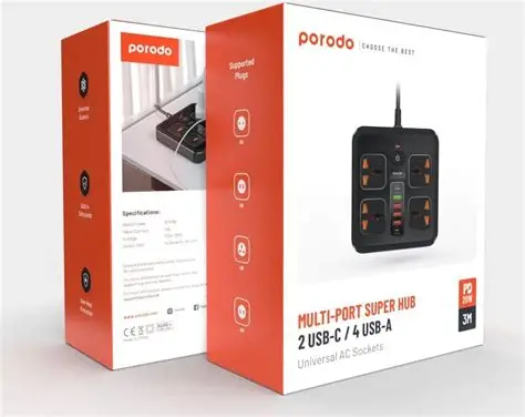 Porodo Multi-Port Super Hub 4USB-C / 2 USB-A