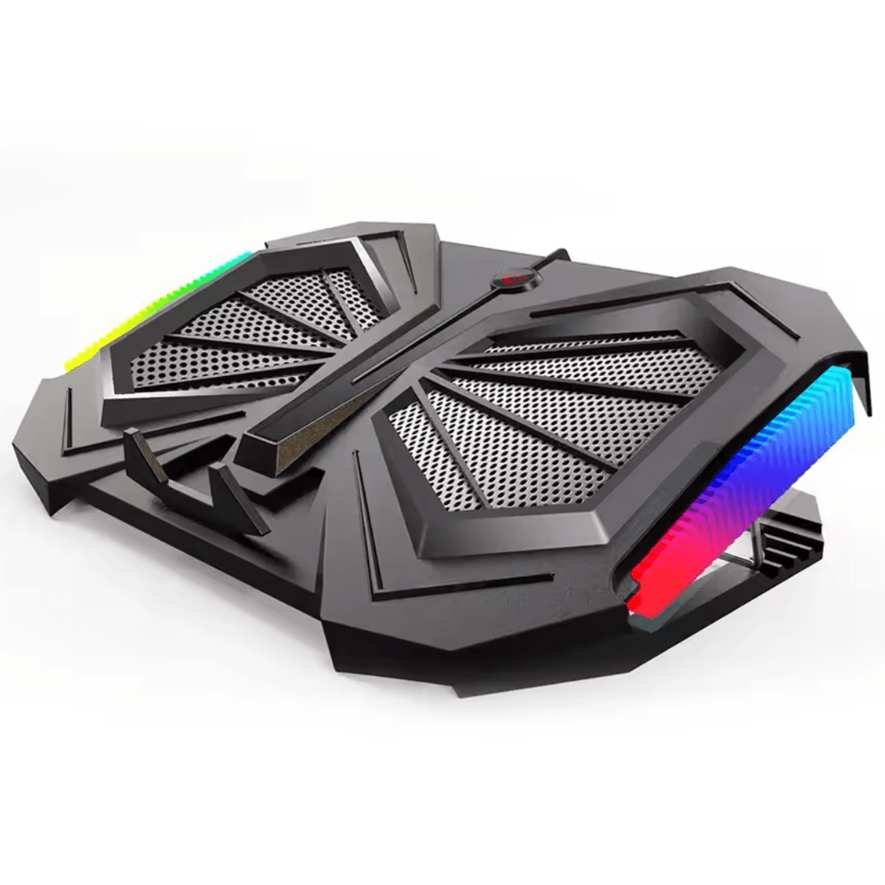 LAPTOP COOLER HIGH QUALITY YL-017 RGB LIGHT DUAL LARGE FANS UP TO 17 INCH