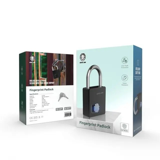 Green Lion Fingerprint Padlock