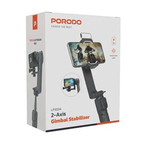 Porodo 2-AXIS Gimbal Stabilizer Black 6H