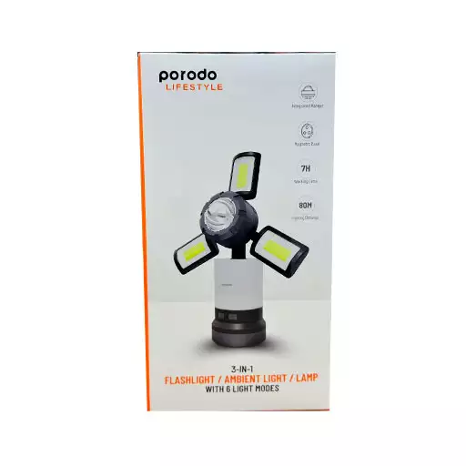 Porodo Lifestyle 3-IN-1 Ambient Light / Lamp / Cooling 4 Light