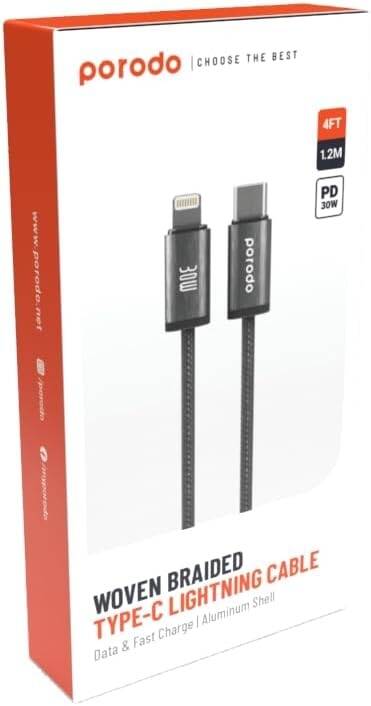 Porodo Woven Braided Type-C Lightning Cable 1.2M