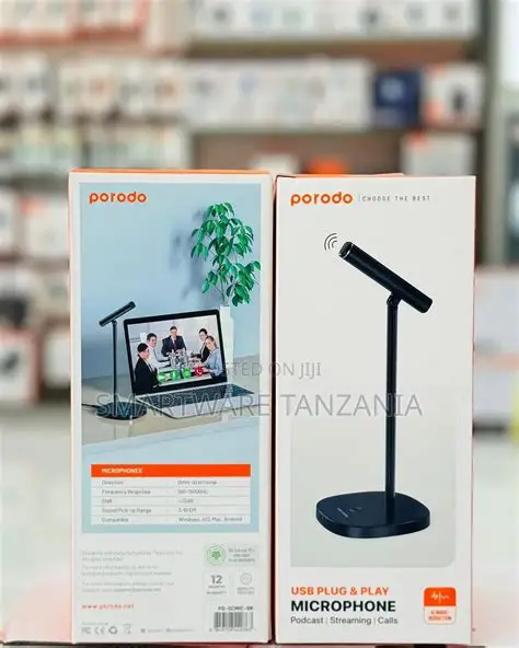 Porodo Usb Plug & Play Microphone podcast/Streaming/Calls