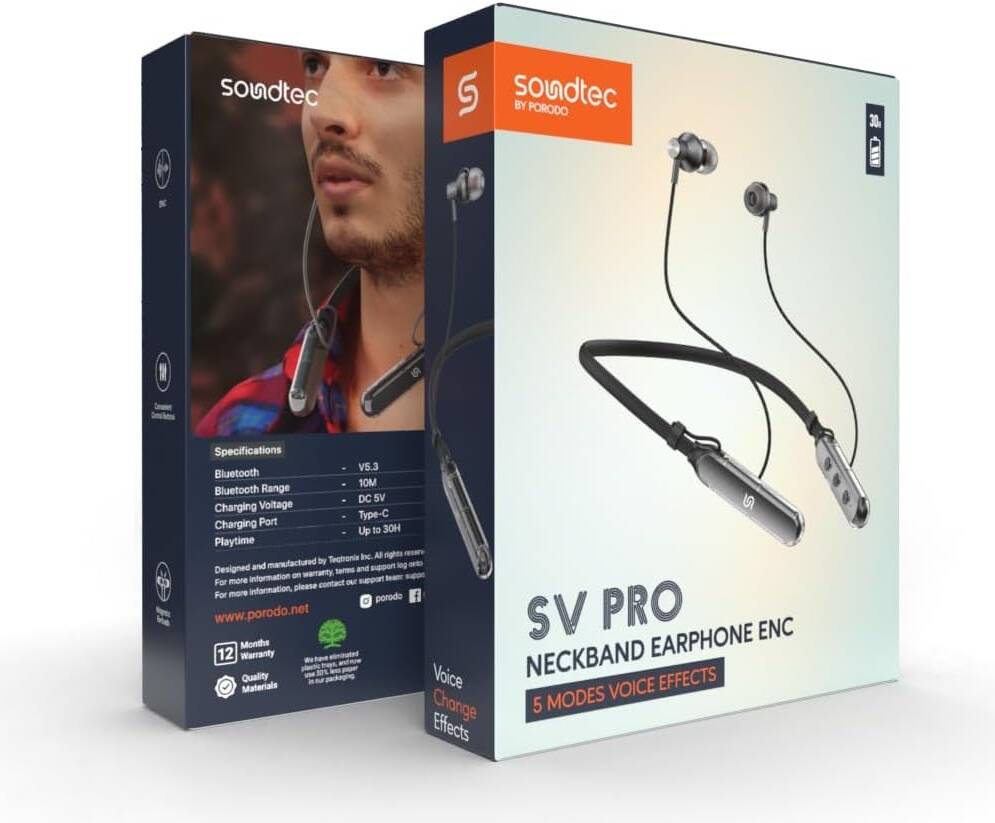 Porodo Soundtec SV PRO Neckband Earphone Enc