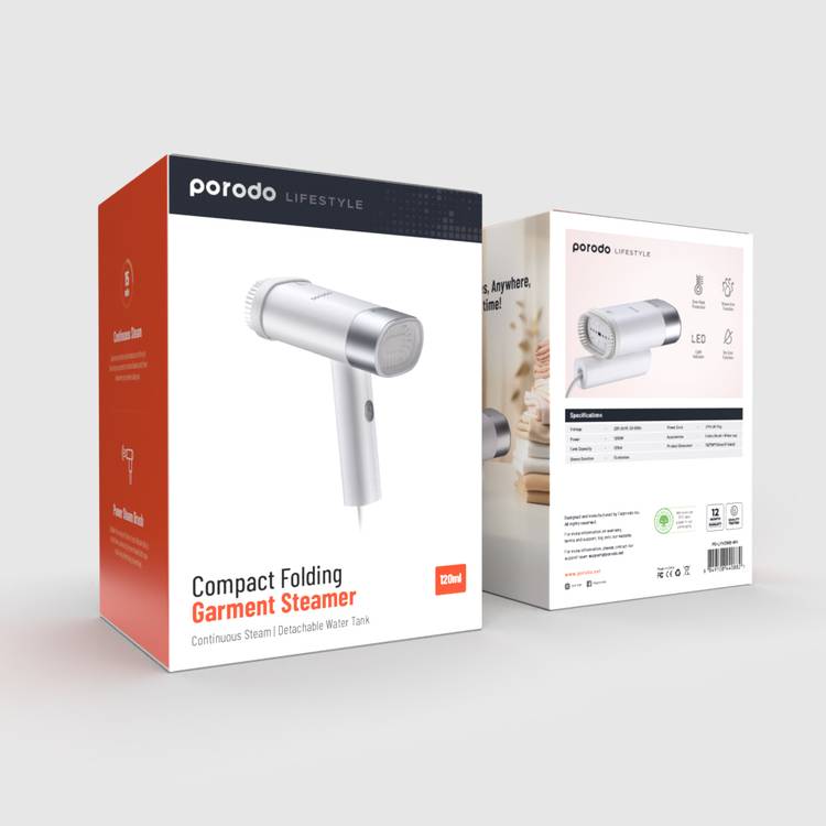 Porodo Compact Folding Garment Steamer 120ml