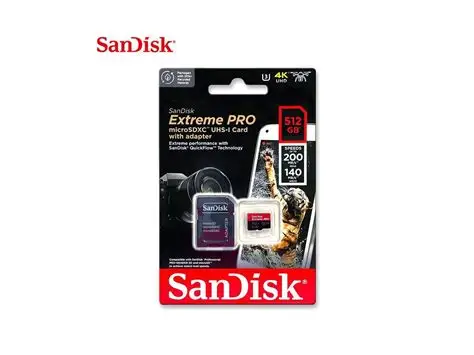 SanDisk Extreme PRO microSDXC UHS-I Card with adapter 512GB