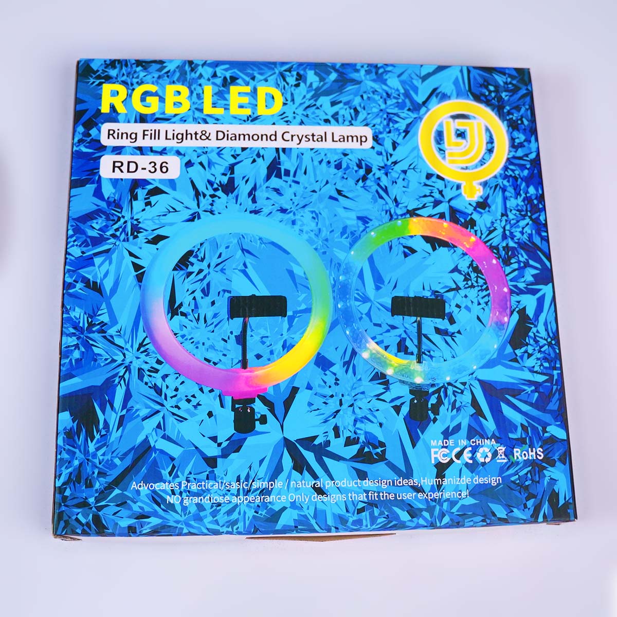 RGB Led RD-36 Ring Fill Light & Diamond Crystal Lamp
