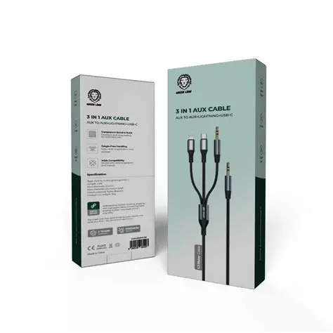 Green Lion 3in1 AUX 3.5 to (Aux/Lightning/Type-C) 1.2M