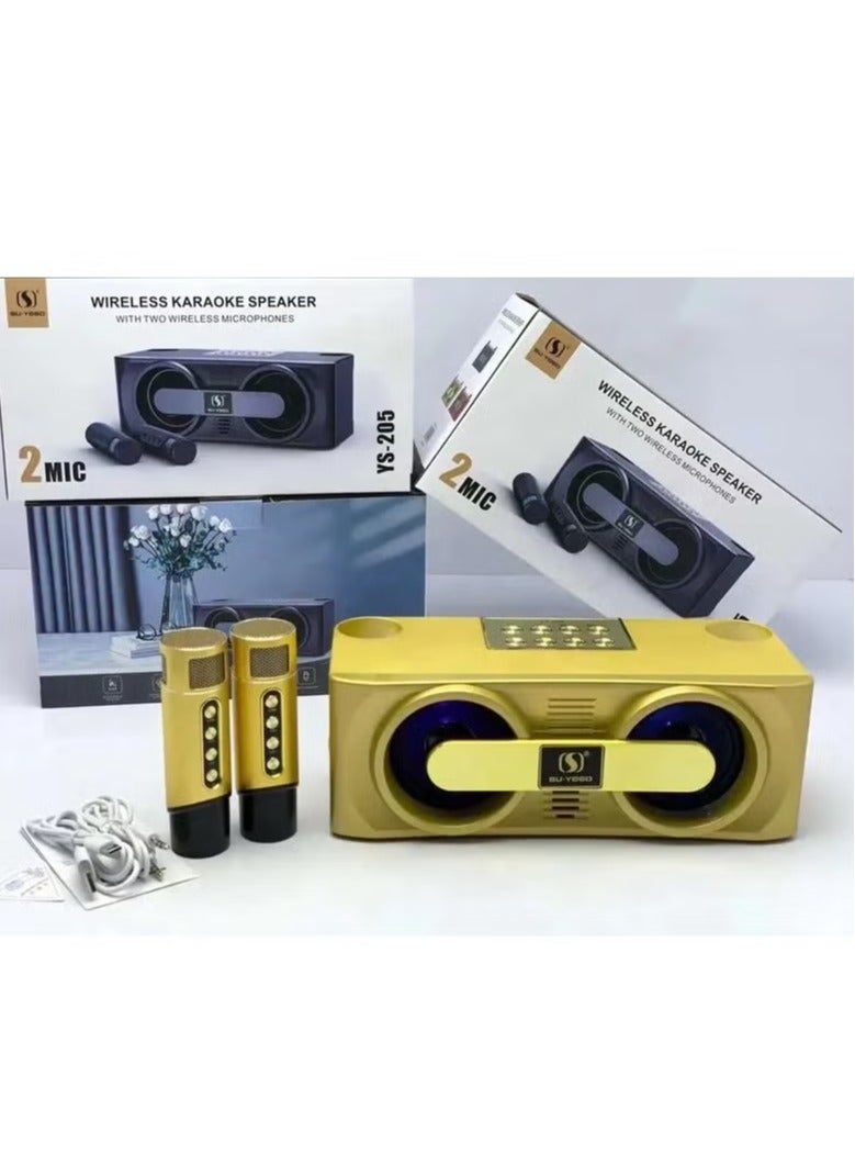 SU-YOSD Wireless Karaoke Speaker With Two Wireless 2MIC YS-205