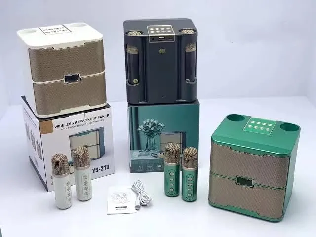 SU-YOSD Wireless Karaoke Speaker With Two Wireless Microphone YS-213