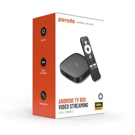 Porodo Android TV Box Video Streaming 1080P FULL HD