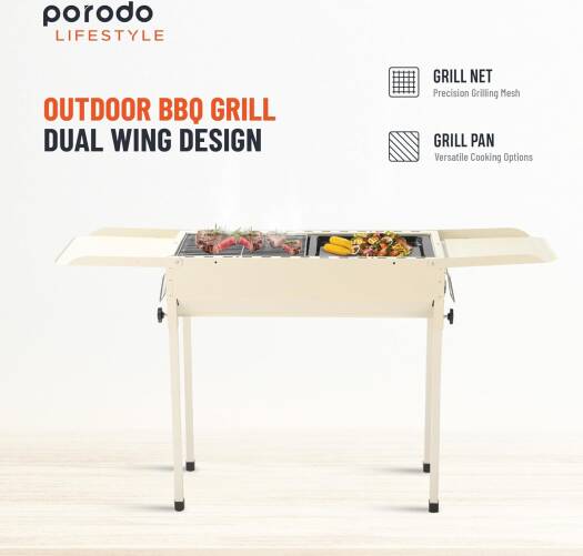 Porodo Outdoor BBQ Grill Daul Wing Design