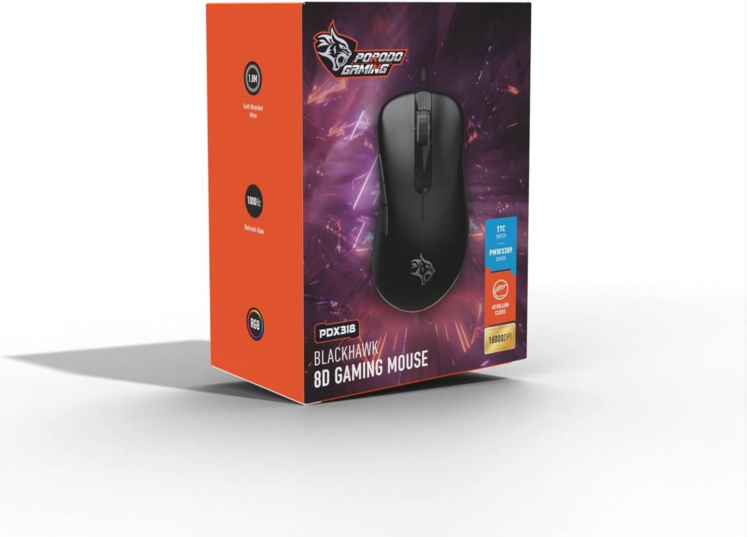 Porodo PDX318 Blackhawk 8D Gaming Mouse