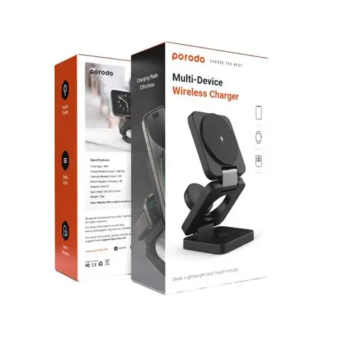 Porodo 15W Fast Wireless Car Charger Mount 3 IN 1