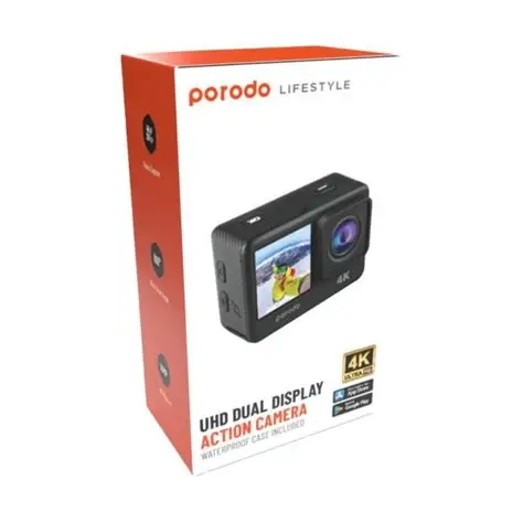 Porodo Lifestyle UHD Dual Display Action Camera 4K