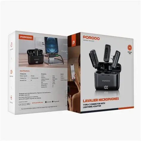 Porodo Wireless Lavalier Microphone & Charging case 