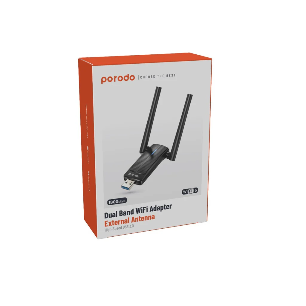 Porodo Dual Band Wifi Adapter Exernal Antenna