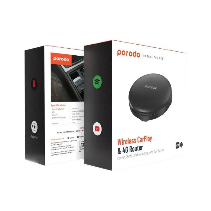 Porodo Wireless CarPlay & 4G Router