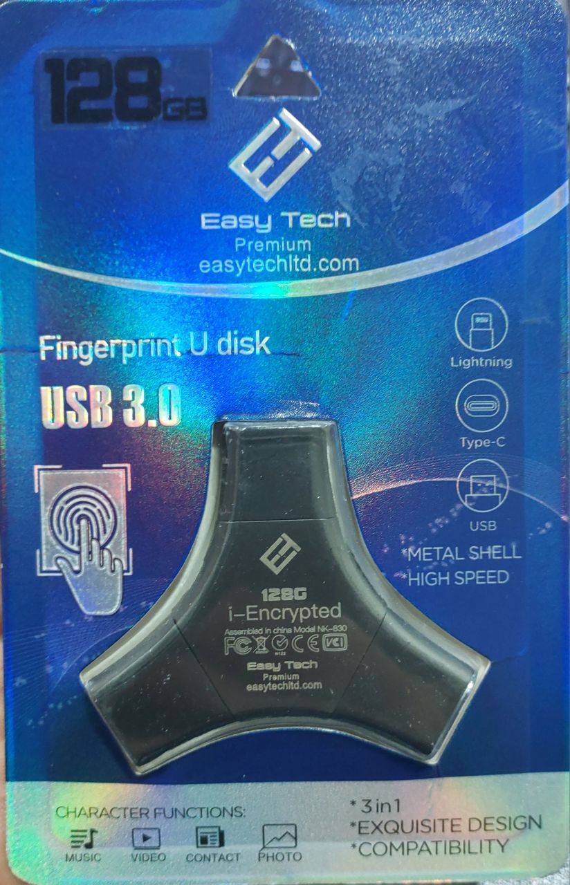 Easy tech Premium Fingerprint U disk 128GB Flash Memory