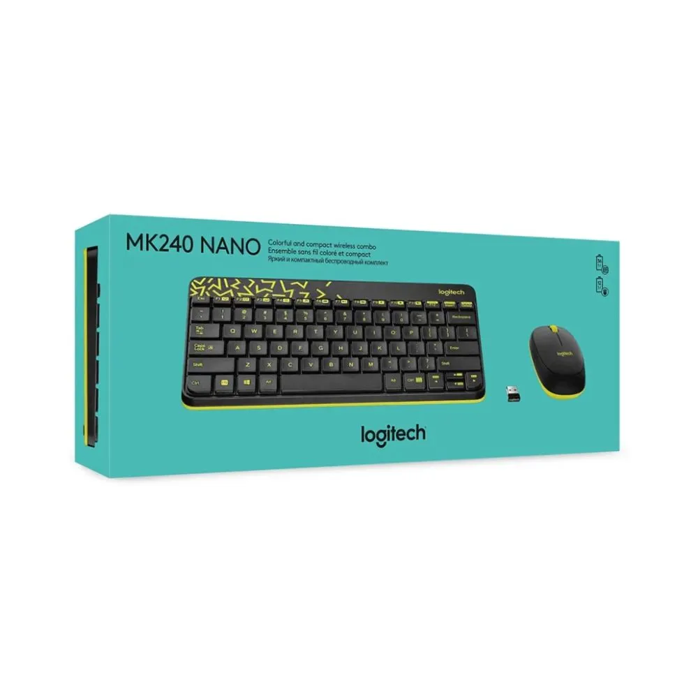 Logitech MK240 NANO Keyboard Colorful & Compact Wireless Combo