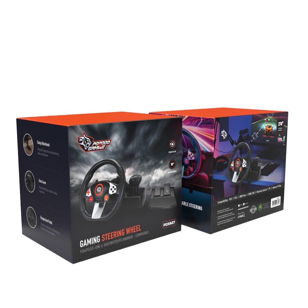 Porodo PDX 627 Gaming Steering Wheel