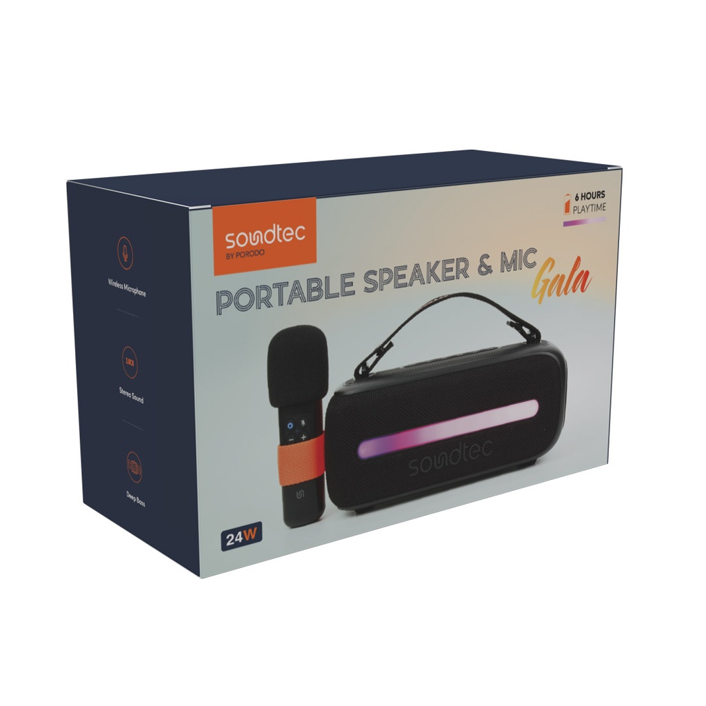 Porodo Soundtec Portable Speaker & Mic 24W
