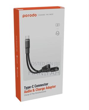 Porodo Type-C Connector Audio & Charge Adapter