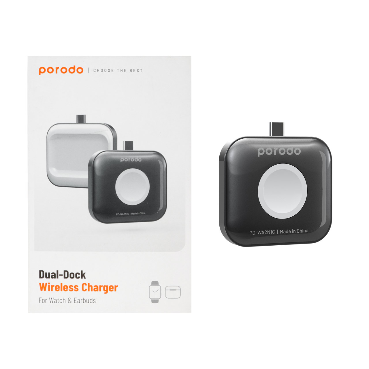 Porodo Dual-Dock Wireless Charger FOR Watch