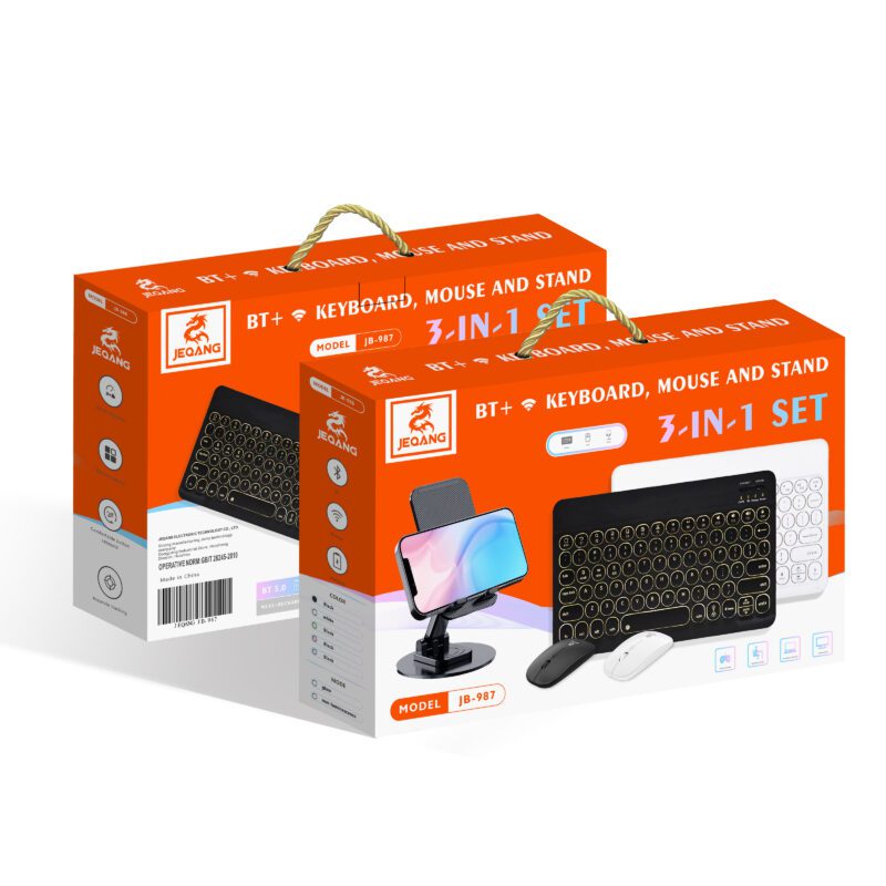 Jeqang BT + WIFI Keyboard Mouse And Stand JB-987